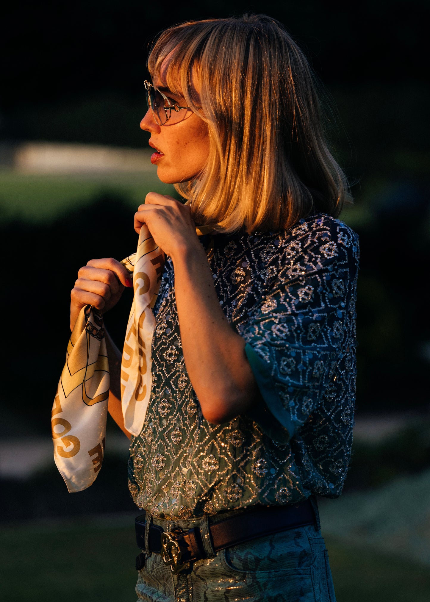 PREORDER - Gold Silk Scarf