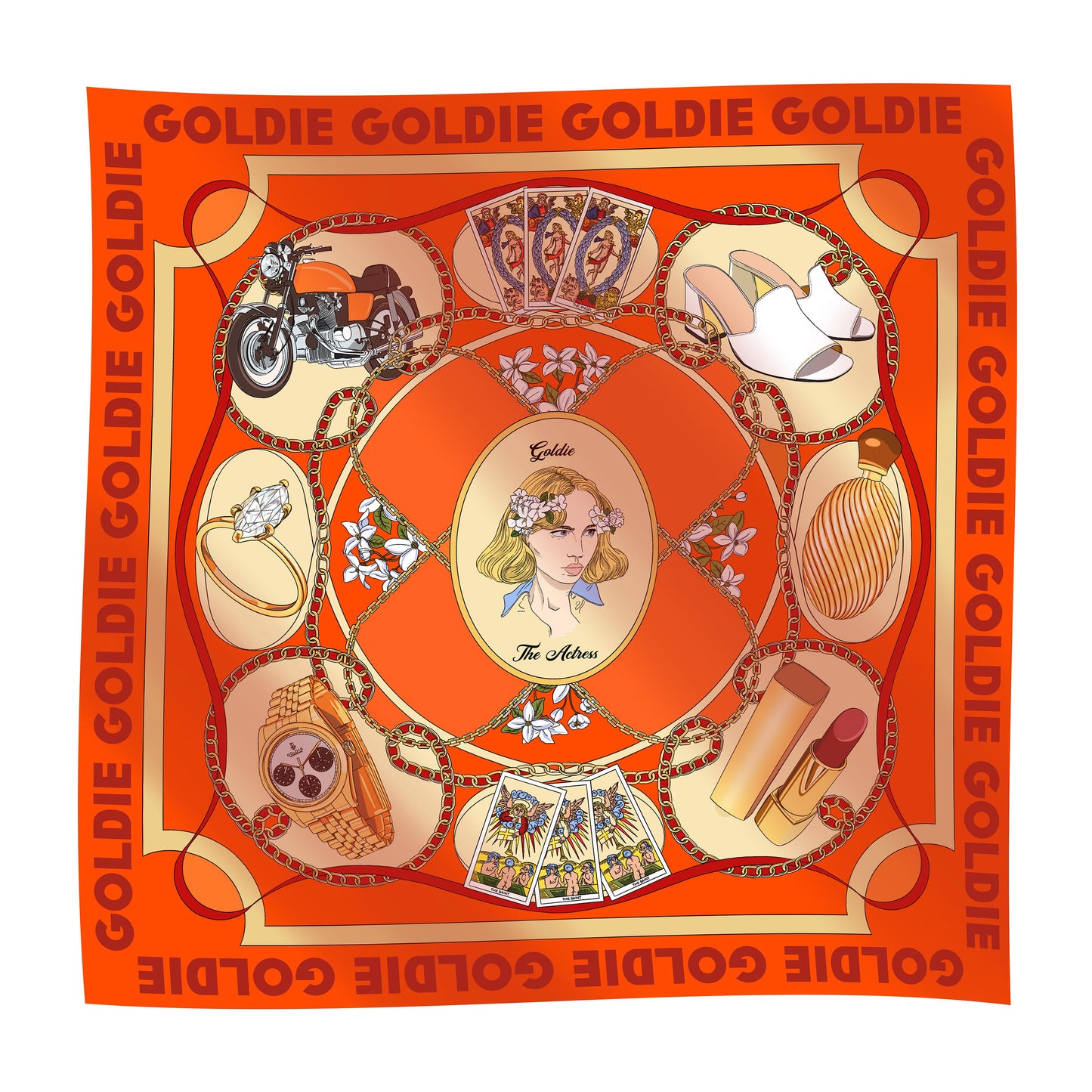 PREORDER - Orange Silk Scarf