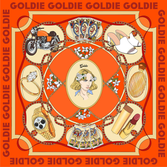 Goldie Silk Scarf (Orange)