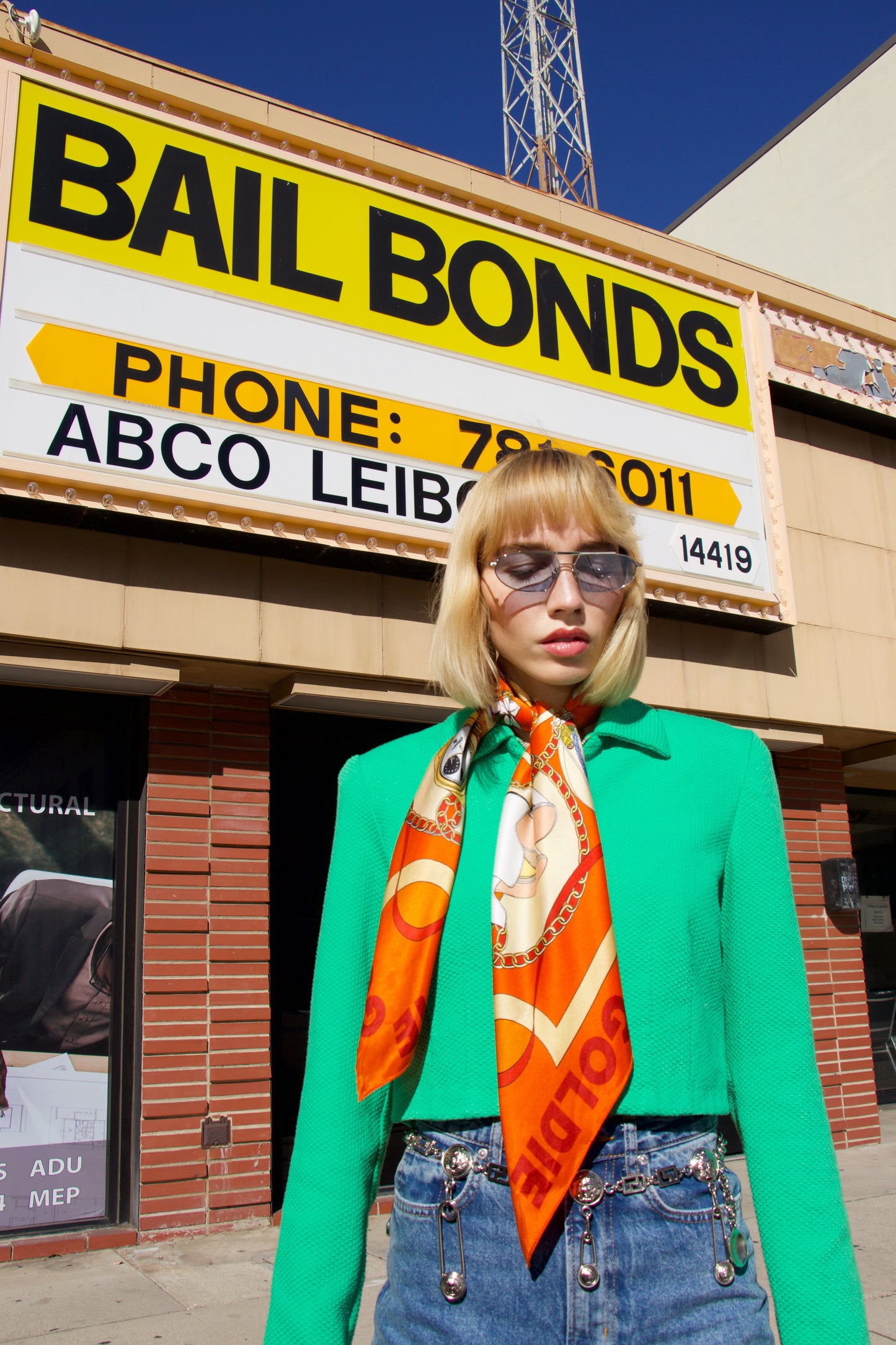 Goldie Silk Scarf (Orange)